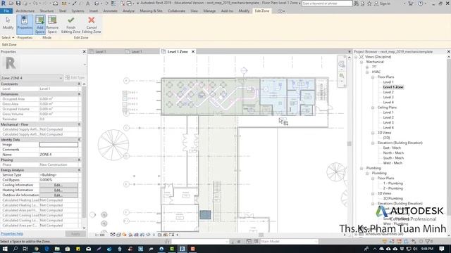Hướng dẫn sử dụng Revit MEP 2019 | Bài 30: Tạo zone HVAC và tính toán tải sưởi ấm và làm mát смотреть онлайн