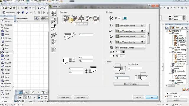 Tutorial Archicad 16 : Bagian 9 Membuat dan mengedit tangga смотреть онлайн