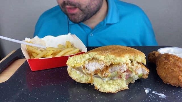 ASMR KFC ANIMAL STYLE FRIES + CRISPY CHICKEN BURGER + FRIED CHICKEN LEGS MUKBANG (EATING SOUNDS)