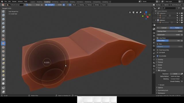Hard Surface Sculpting in Blender 2.8: how to set your brushes for Hard Surface sculpting. смотреть онлайн