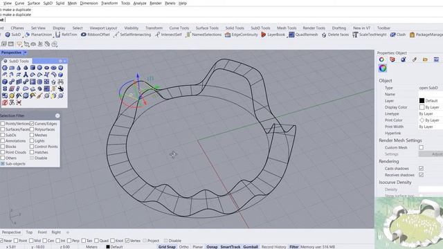 Modeling with SubD tools in Rhino 7 | Easy tutorial for beginners смотреть онлайн
