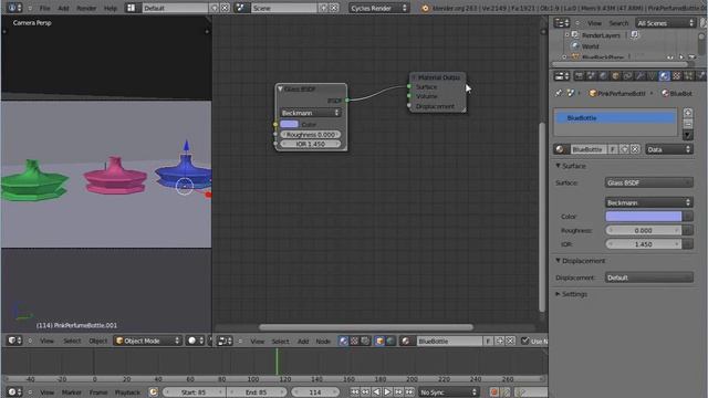 Blender 2.6 Tutorial - Cycles and Nodes - Glass and Silver Bottles смотреть онлайн
