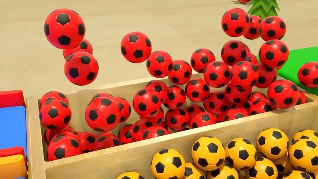 Игры и обучние! Колёса в форме футбольного мяча — Песня «Шалтай-Болтай» — детские песенки смотреть онлайн