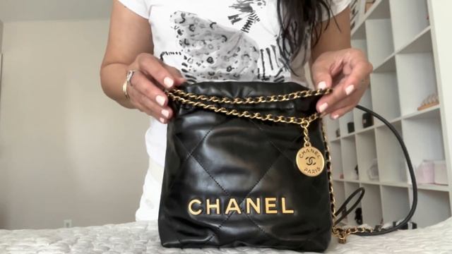 Chanel 22 Mini Handbag With Pearls  Comparison + Mod Shots | Chanel Double Unboxing 23S