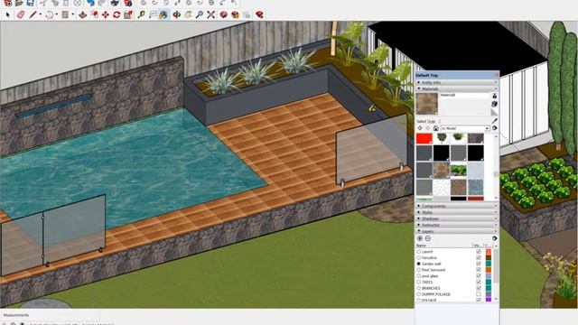 Pool plan sketchup garden CAD first draft смотреть онлайн
