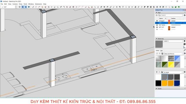 Tạo Mặt cắt, Nét cắt vật liệu siêu đẹp trong Sketchup Lệnh cơ bản смотреть онлайн