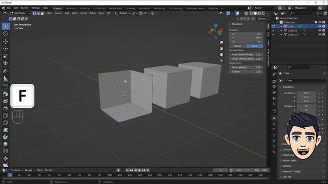 블렌더 기초강좌 4탄 - 3D 모델링에서 가장 중요한 Edit Mode의 점선면(vertex, edge, face)을 설명합니다. 블렌더 3D 모델링의 기초를 탄탄하게 !! смотреть онлайн