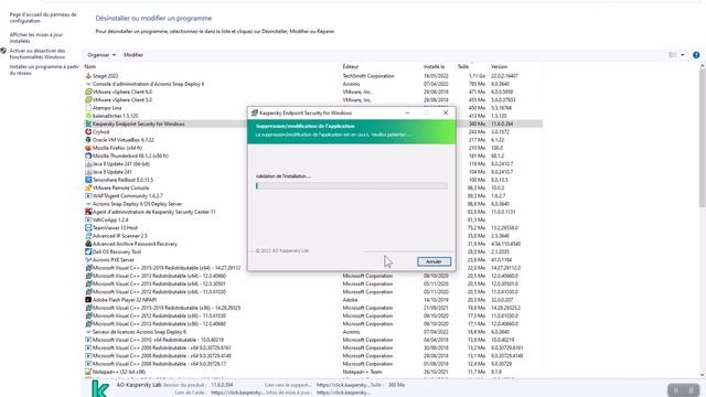 Désinstallation de l'antivirus et l'agent KAPERSKY смотреть онлайн