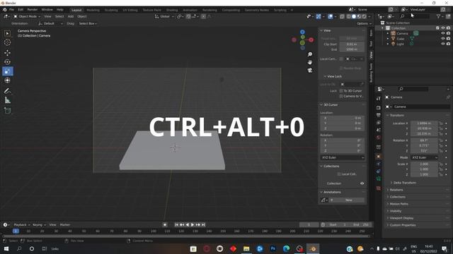 How to Set the Camera to the Current Point of View in Blender смотреть онлайн