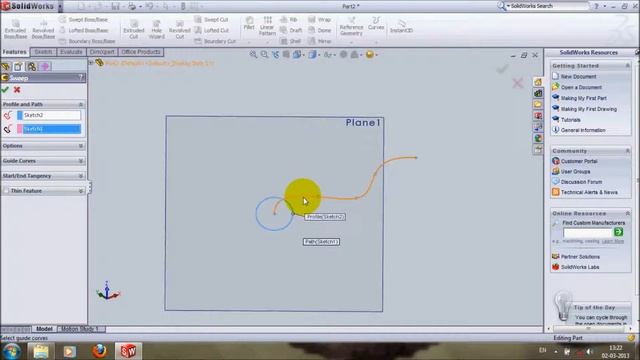 Full Downloads For Free: SolidWorks Tutorials_How to use Swept Boss or Base Feature in SolidWorks смотреть онлайн