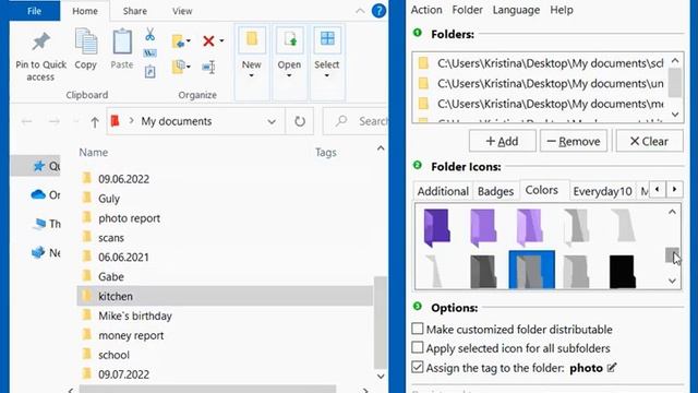 New Folder Marker Pro 4.7 feature: customize the text tag names applied to the folder with the icon смотреть онлайн