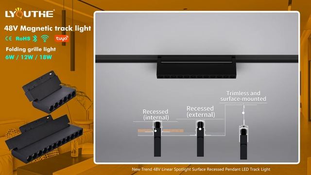 Tuya Smart Rail Surface Recessed 6W 12W 18W Magnetic Track Lights System Adjustable Spotlight смотреть онлайн