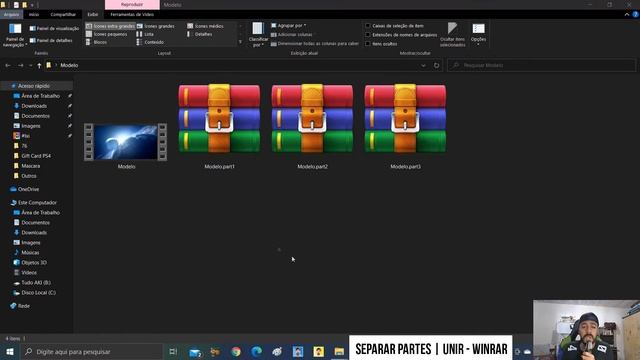 Como Dividir um arquivo Grande em Partes no Winrar ( Vídeo, Documento e Mais ) e Como Juntar partes смотреть онлайн