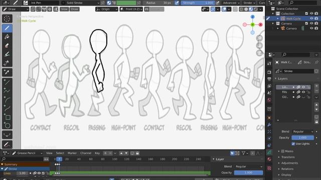 Blender 2D Animation Walk Cycle Tutorial смотреть онлайн