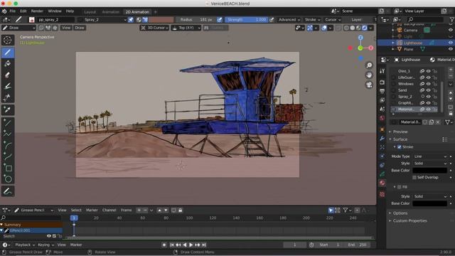 Experimenting with the Grease Pencil in Blender 2.90 || Venice Beach смотреть онлайн