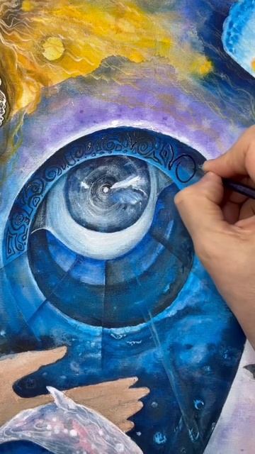 Создание картины - это огромный труд ❤️✨. #девушка#око#дельфины#водопад#художникдуши#портретназаказ