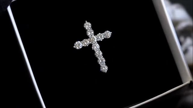 Подвеска крест с бриллиантами