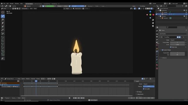 Easy Stylized Flame in Grease Pencil  Blender 2.9