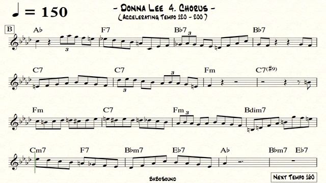 Donna Lee Backing Track (Accelerating Tempo 120-200) смотреть онлайн