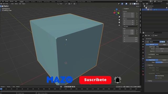 Modificador Bisel en #Blender - (Bevel Modifier) смотреть онлайн