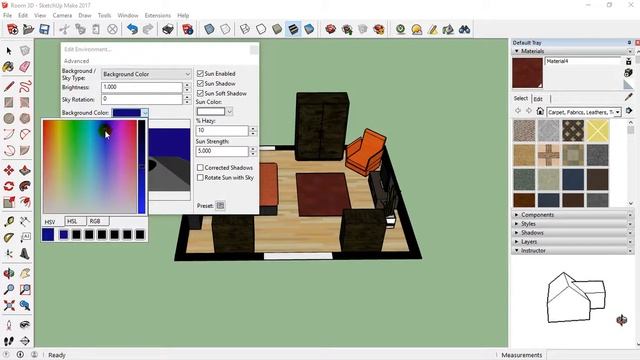 SketchUp Tutorials for Interior design - 50 Room Twilight environment смотреть онлайн
