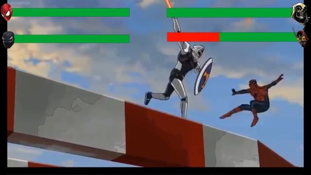 Spider Man & Agent Venom (Flash Thompson) vs Taskmaster & Beetke with healthbars смотреть онлайн