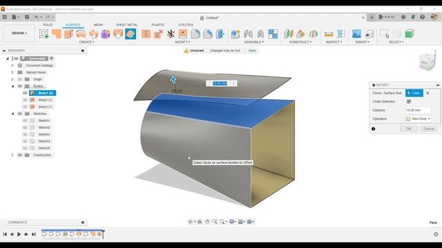 Fusion 360 Express | SURFACES | EP75: create - OFFSET смотреть онлайн