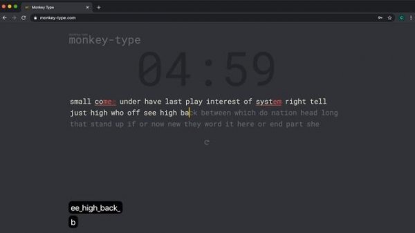 monkey-type | 10 Minutes | Day 3 | 99WPM