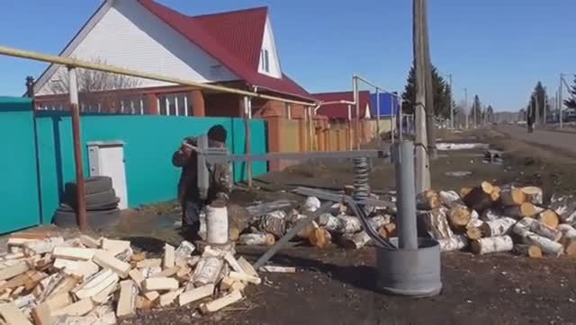 Дровокол механический пружинный смотреть онлайн