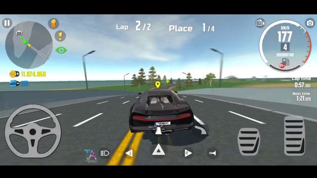 Car Simulator 2 | On the outskirts | Bugatti Chiron win | Car Games Android Gameplay смотреть онлайн