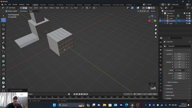 blender basic learning part 4 extrude, loop cut, insert face смотреть онлайн