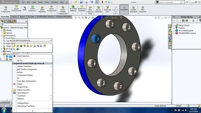 Solidworks 2015 Smart Fasteners смотреть онлайн
