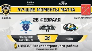 ОБЗОР / ГОРОДСКИЕ БИЗОНЫ 3 - НЕВА / 26.02.25 / ОХЛ САНКТ-ПЕТЕРБУРГ / ДИВИЗИОН ДЕБЮТАНТ 3