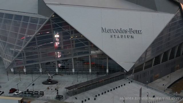 Mercedes Benz Stadium Atlanta Georgia Aerial Drone Photography смотреть онлайн