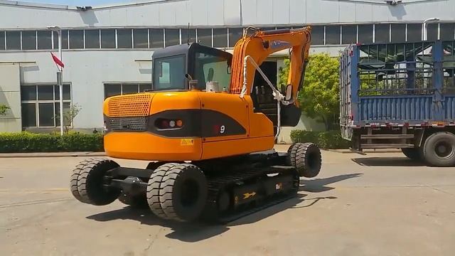 China Made Rhinoceros X9 Wheel Excavator 8 Ton смотреть онлайн