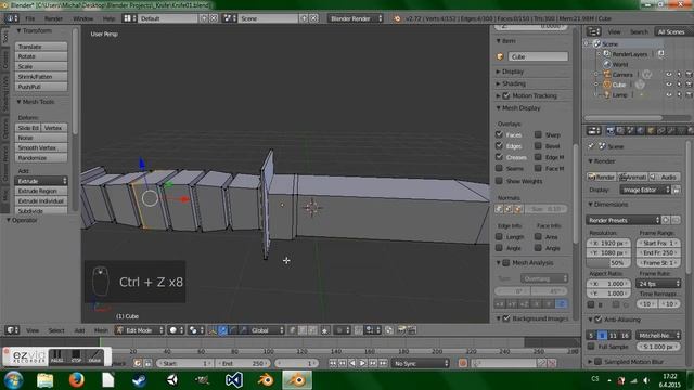 LowPoly Knife in Blender смотреть онлайн