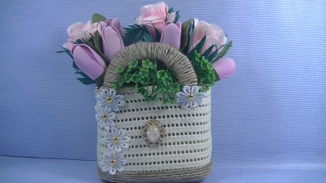 Переделка .Пластиковая корзинка из канистры своими руками . смотреть онлайн