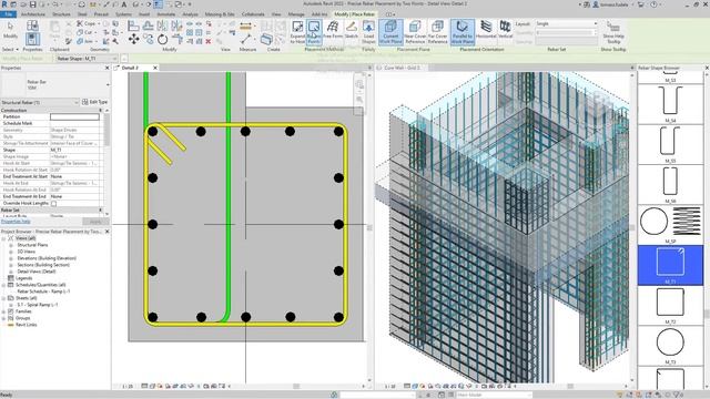 Autodesk Revit 2022 | Rebar placement by two points | BIM-software | Cadac Group смотреть онлайн