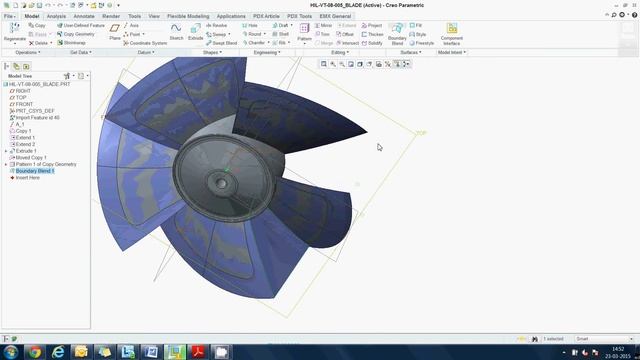 PTC Creo Parametric : Create Manual Parting Surface of Axial Fan Model смотреть онлайн
