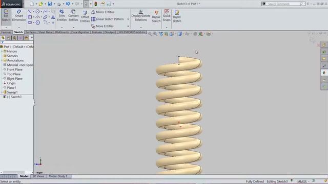 SolidWorks Basic Tutorial with audio 🎧 || Helical/Spring Curve and Sweep смотреть онлайн
