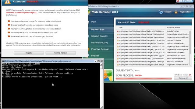Vista Defender 2013 verwijderen [Malwarebytes Anti-Malware Chameleon] смотреть онлайн