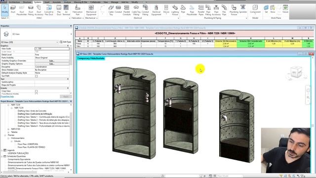 Fossa, Filtro e Sumidouro| Cálculo NBR 7229| Revit MEP Hidráulica смотреть онлайн