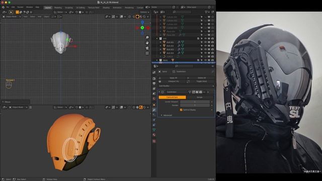 MODELING SCI-FI HELMET in Blender смотреть онлайн