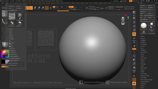 Pattern Brushes: ZBrush All Brushes смотреть онлайн