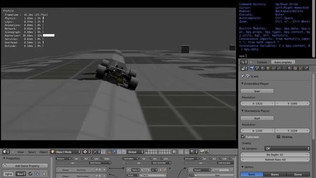BLender 2.66a car game demo [realtime GLSL] смотреть онлайн