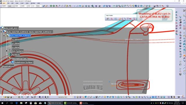 [IMA CATIA V5.] Shape Modeling of DS Red Automotive Models #02 смотреть онлайн