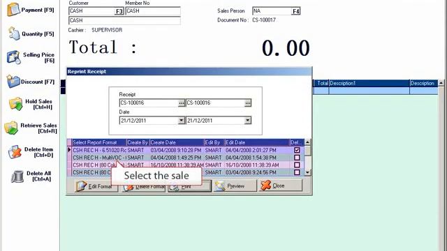 Smart POS Reprint Cash Sales Receipt Tutorial смотреть онлайн