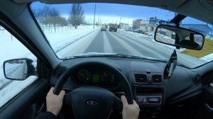 2014 LADA Kalina 1.6L (87) POV TEST DRIVE