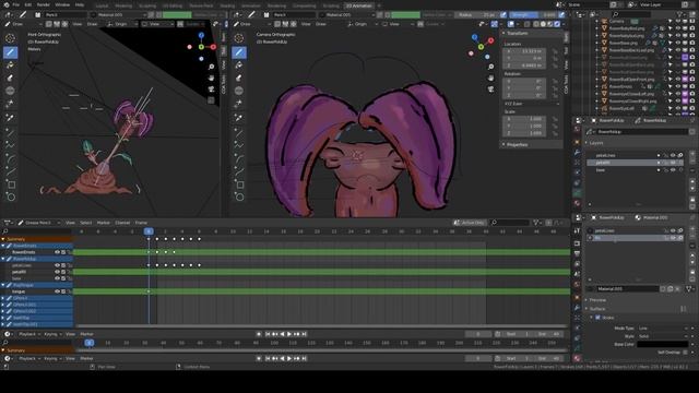 flower 2d grease pencil animation and shaped keys blender 2.82 смотреть онлайн