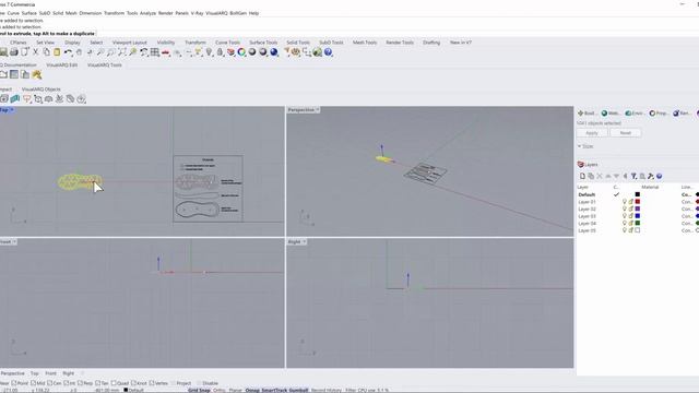 How to AutoTrace an image into curves in Rhino 7 using Vectorize :: Shoe Design (Image to 3D Model) смотреть онлайн
